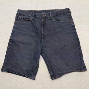 Wrangler Premium‎ Quality Mens 34 Denim Shorts Dark Wash Blue Y2K Skater Grunge